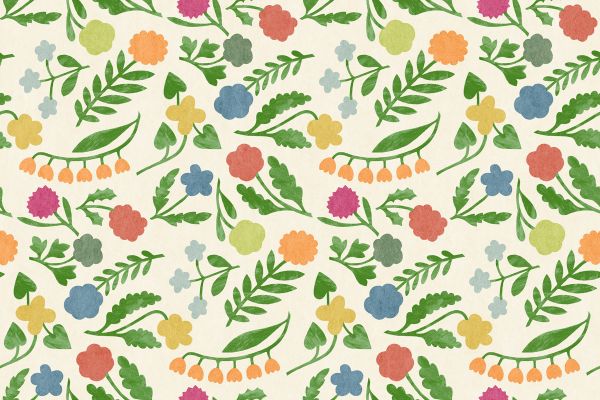 Array Floral Wallpaper in grass green colourway, featuring a multi-coloured floral design with fresh, bright tones, creating a vibrant and nature-inspired look for walls and ceilings