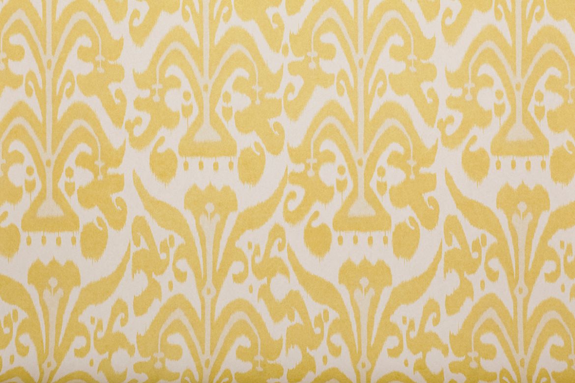 Belfour Damask Mimosa Colourway - Lemon and white tones on textured wallpaper by Michael Szell