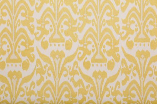 Belfour Damask Mimosa Colourway - Lemon and white tones on textured wallpaper by Michael Szell