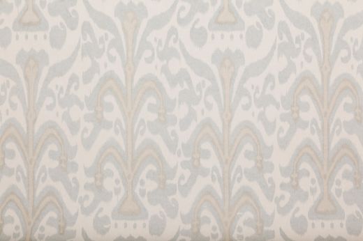 Belfour Damask Sky Colourway - Pale blue and natural tones on textured wallpaper by Michael Szell