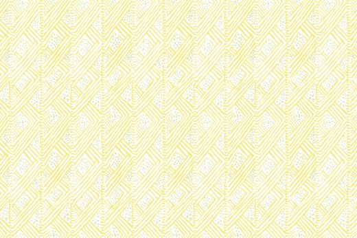 Belge printed wallpaper by Barron & Larcher for Christopher Farr Cloth – Mimosa colour-way featuring yellow and white tones with a geometric dots pattern.