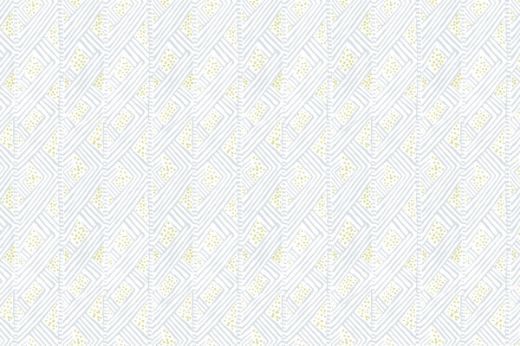 Belge printed wallpaper by Barron & Larcher for Christopher Farr Cloth – Sky colour-way featuring pale blue and white tones with a geometric dots and lines pattern.