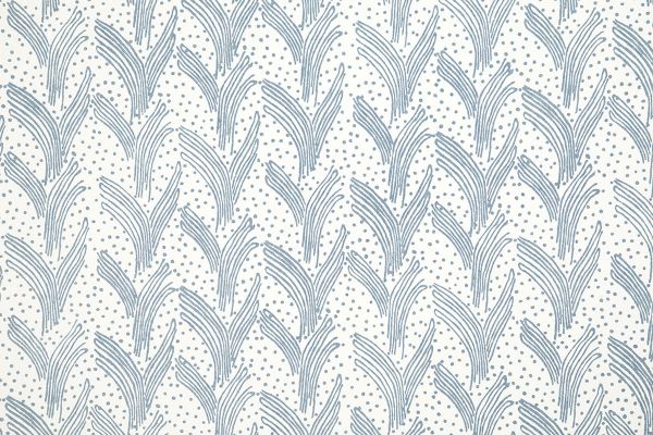 Carnac Printed Wallpaper in Cobalt — a bold abstract design with dots and lines in vivid cobalt blue, creating a dynamic, graphic pattern that adds artistic rhythm to any interior space.