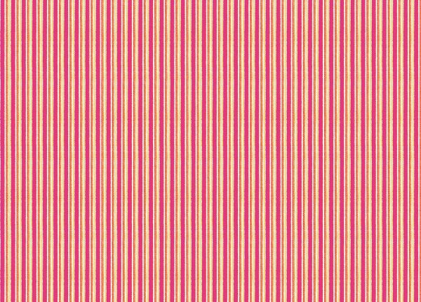 Peace and Love Performance Fabric in rosa with pink and yellow pinstripes printed on durable cloth, ideal for outdoor or high-traffic interiors.