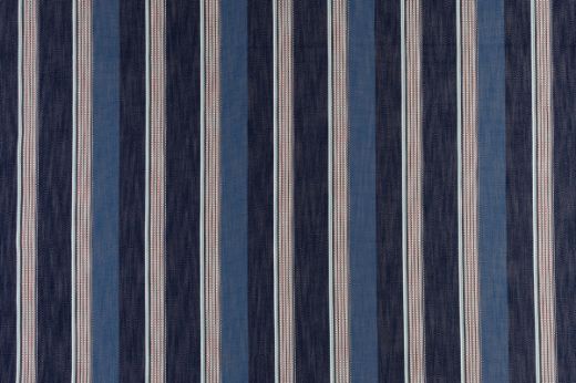 Stripes performance weave, in blue tones with bold navy stripe 