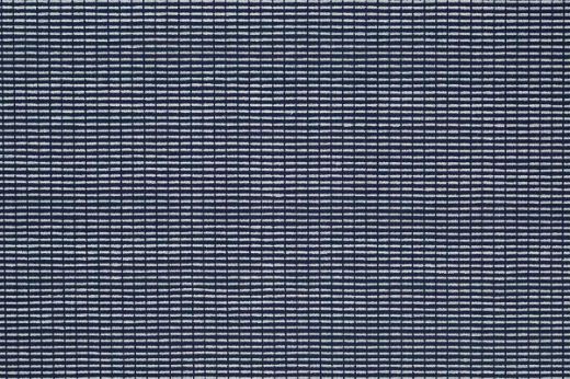 An outdoor, performance woven stripe in white and navy colours