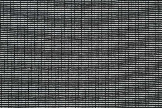 An outdoor, performance woven stripe in white and charcoal colours