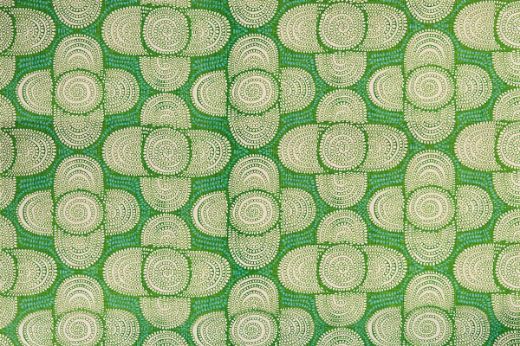 Raoul Dufy Azteque Printed Fabric in Green and Cream – Luxury Linen