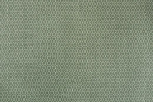 Chiselled Circle geometric printed linen fabric in olive green, designed by And Objects for Christopher Farr Cloth.