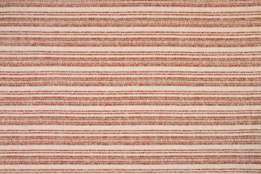 Coral-hued woven stripes with a refined texture and handcrafted appeal, perfect for adding warmth to interiors.
