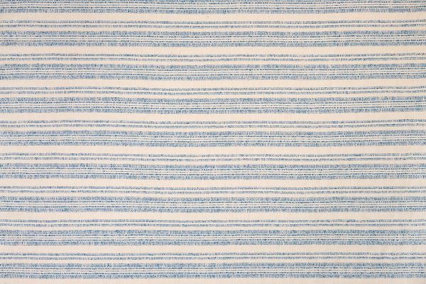  Soft striped weave in denim blue tones with subtle texture and earthy undertones, ideal for cushions and upholstery.