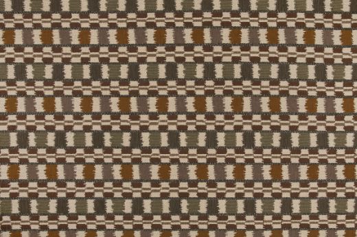 An earthy tobacco-tone check weave, adding warmth and depth to any space, perfect for high-quality upholstery and soft furnishings.