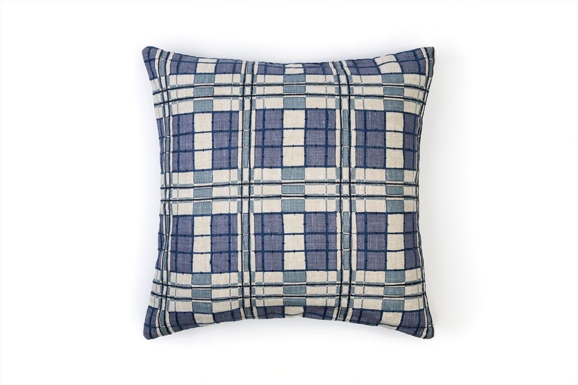 Picture of Plaid Indigo Cushion 