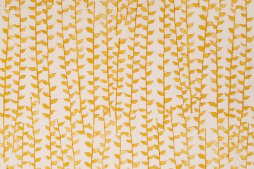 Vertical vines with tea leaves in tonal shades of lemon yellow