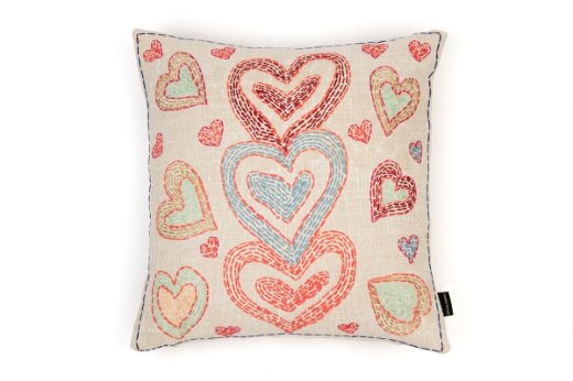 Picture of Refugee Craft Group Hearts Cushion