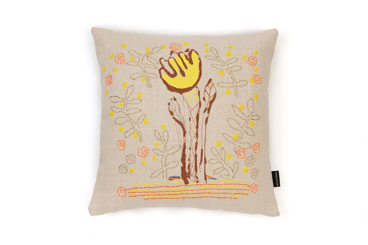 Picture of Alice Kettle Yellow Tulip Cushion