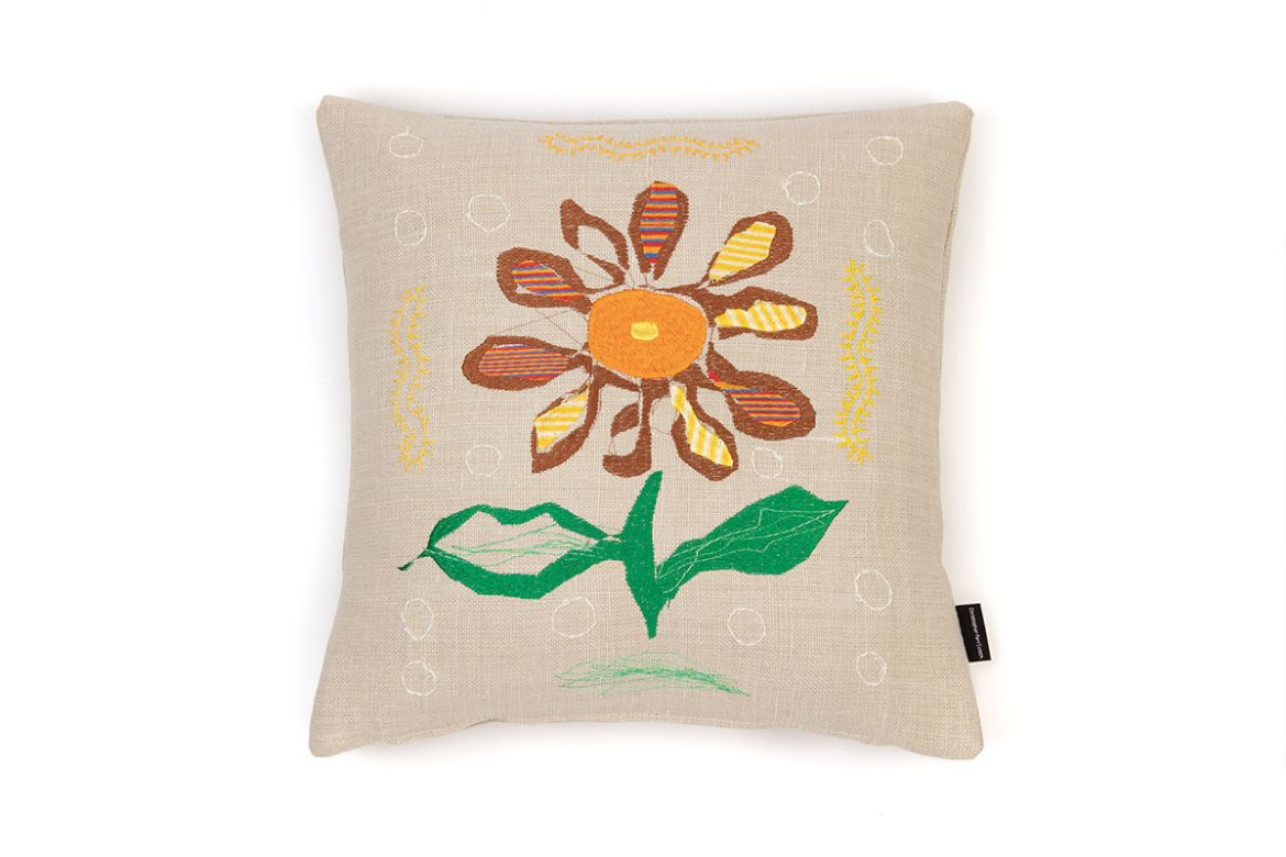 Picture of Alice Kettle Brown Flower B Cushion