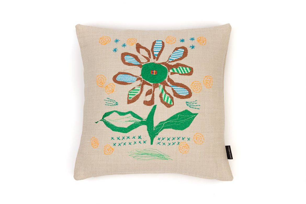 Picture of Alice Kettle Green Flower B Cushion