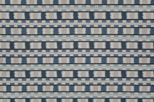 A modern check design in rich denim blue tones, offering a textured, sophisticated surface ideal for contemporary interiors and upholstery.