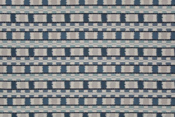 A modern check design in rich denim blue tones, offering a textured, sophisticated surface ideal for contemporary interiors and upholstery.