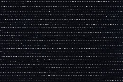 Woven textured fabric in black with white speckled stripes going horizontal 
