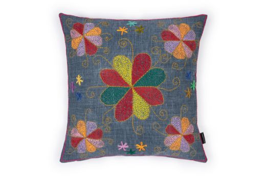 Picture of Refugee Craft Group Spinning Flowers Cushion 