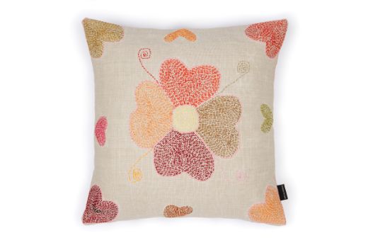 Picture of Refugee Craft Group Heart Flowers Cushion 