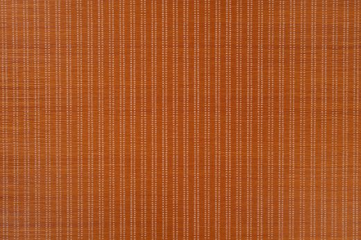 Algonquin grass cloth in dark orange colour, has ticking stripe in vertical lines in white 