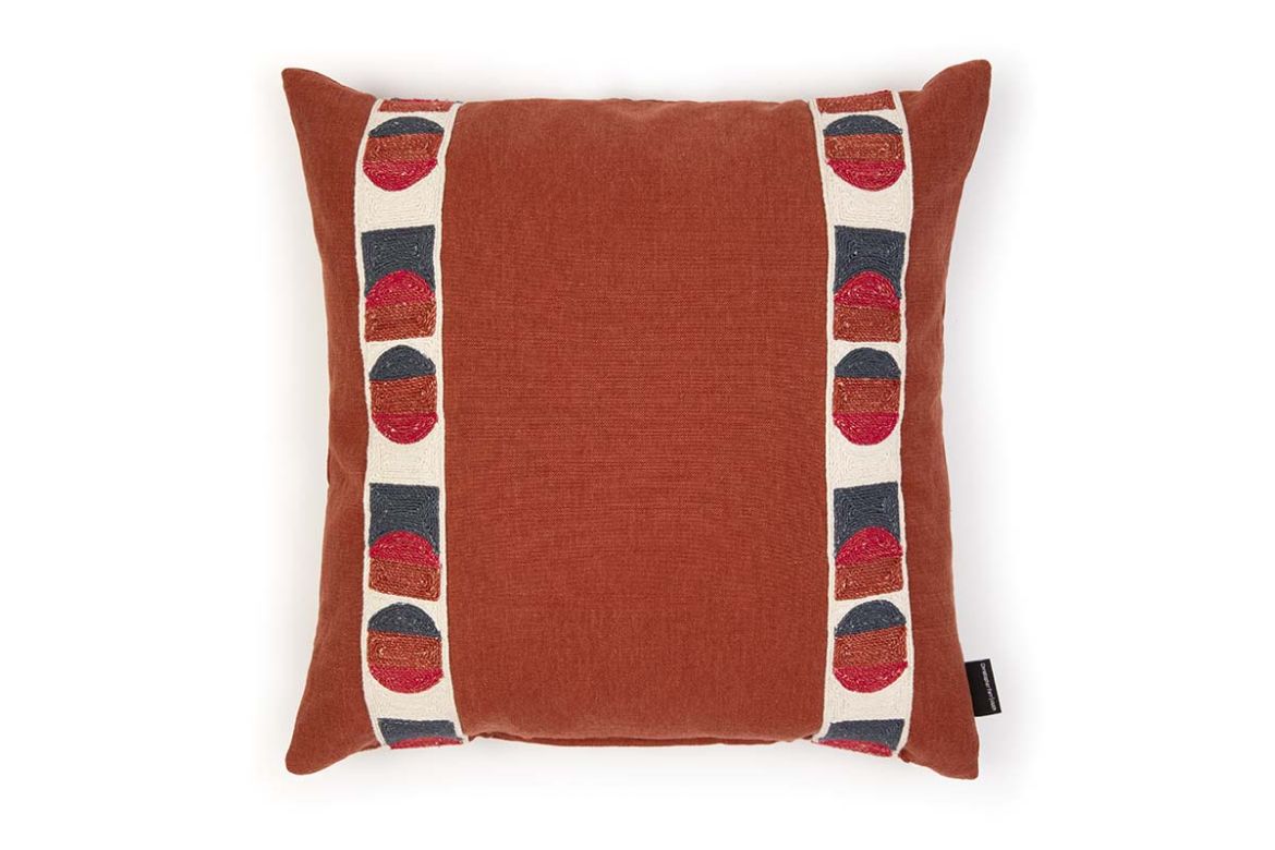 Picture of Pebble Paprika With Pop Art Berry Trim Cushion 