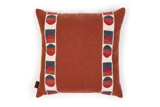 Picture of Pebble Paprika With Pop Art Berry Trim Cushion 