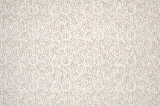 Armatures Feuilles luxury printed linen fabric featuring a sophisticated smoke grey and white leaf design, showcasing the fine texture and subtle, elegant pattern