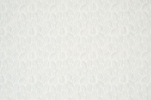Armatures Feuilles luxury printed linen fabric featuring a soft pale blue and white leaf design, showcasing the fine texture and calming, elegant pattern