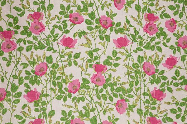 Floral design in green tones with pink flowers