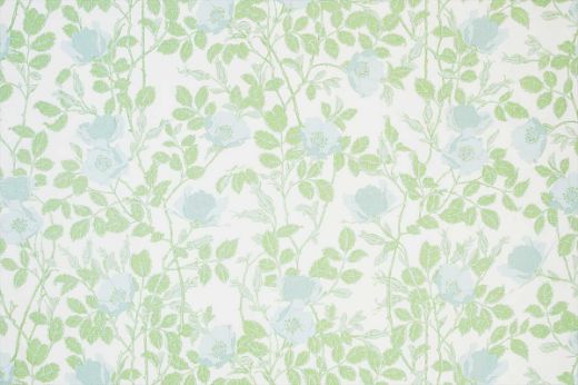 Floral design in pale green tones with pale blue flowers