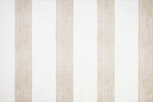 Vertical stripes in taupe colour printed on a linen fabric 