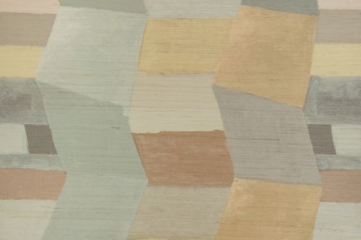 Neutral zigzag wallpaper in taupe, cream, and pale yellow with subtle, natural texture