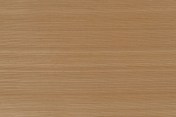 Natural abaca grass cloth wallpaper in warm golden-brown tones with fine horizontal texture.