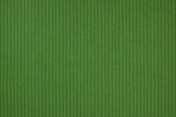 Algonquin fabric in bright green colour, has ticking stripe in vertical lines in white 