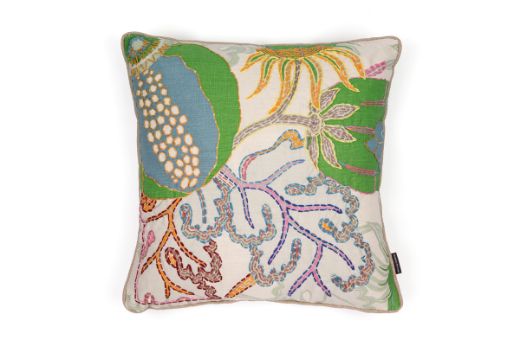 Picture of CARNIVAL EMBROIDERED CUSHION GREEN ONE 