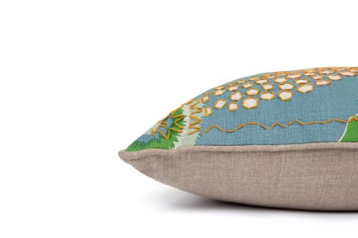 Picture of CARNIVAL EMBROIDERED CUSHION GREEN ONE 