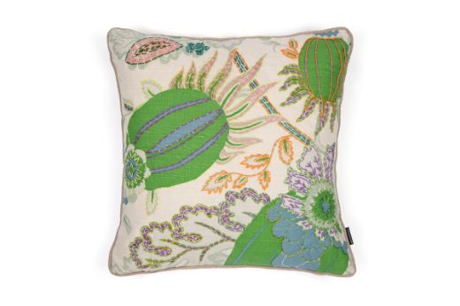 Picture of CARNIVAL EMBROIDERED CUSHION GREEN THREE