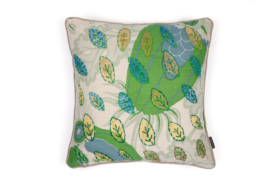 Picture of CARNIVAL EMBROIDERED CUSHION GREEN FOUR