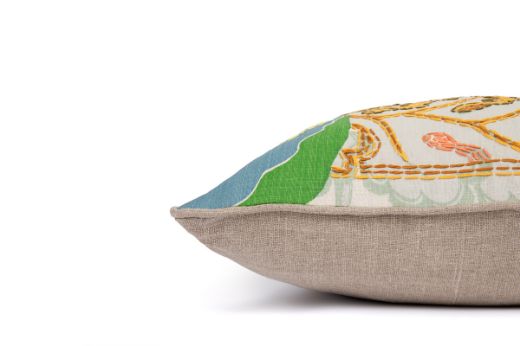 Picture of CARNIVAL EMBROIDERED CUSHION GREEN SIX