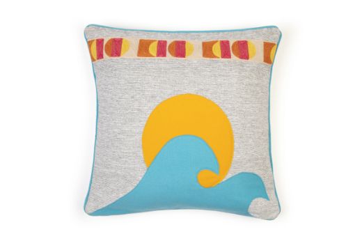 Picture of  Sandy Lane Cushion Grigio with Pop Art Orange Trim Cushion