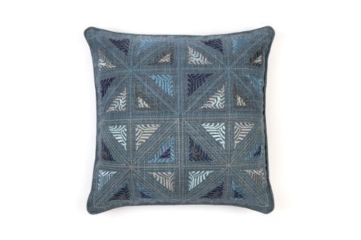Picture of Folk Art Indigo with Mud Print Indigo Cushion