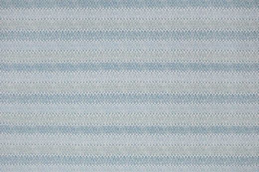 Himba Perennials, performance weave fabric in soft light blue tones with a subtle ombré effect creating depth and texture. Inspired by a traditional ethnic weave it has an open weave structure. Designed by Perennials for Christopher Farr Cloth 