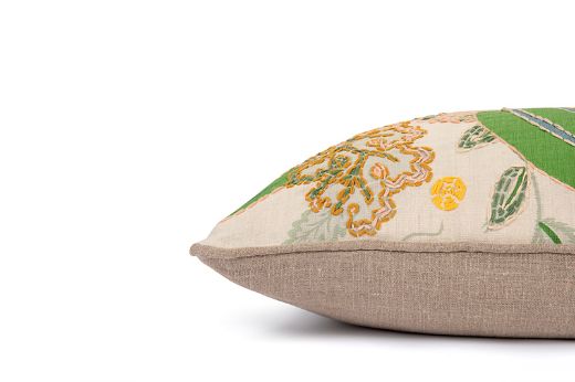 Picture of CARNIVAL EMBROIDERED CUSHION GREEN TWENTY