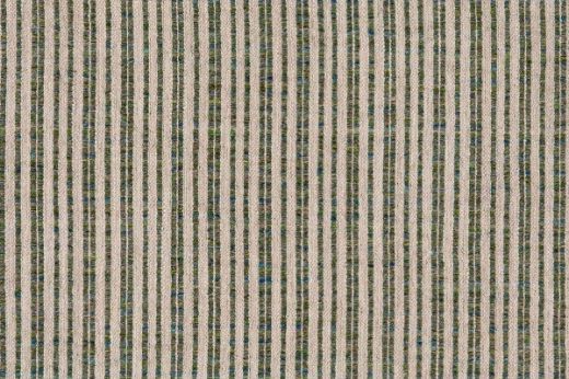 Textured stripe in olive green with speckles of blue in the yarn 