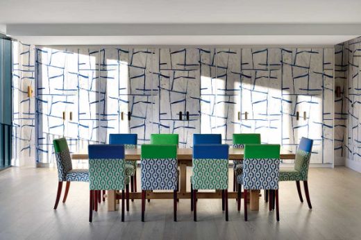 Christopher Farr Cloth Ocean Squares Raffia Cobalt