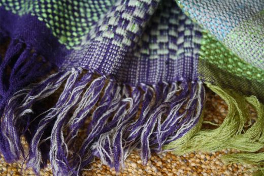 green and blue striped woven throw blanket by christopher farr cloth